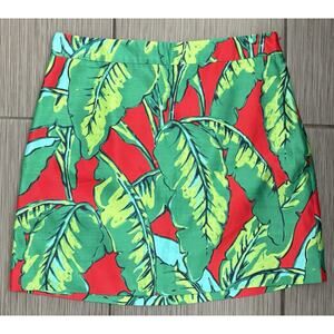 Vineyard Vines Silk Blend Banana Leaf Print Skirt Womens Size 6 NWT Lined